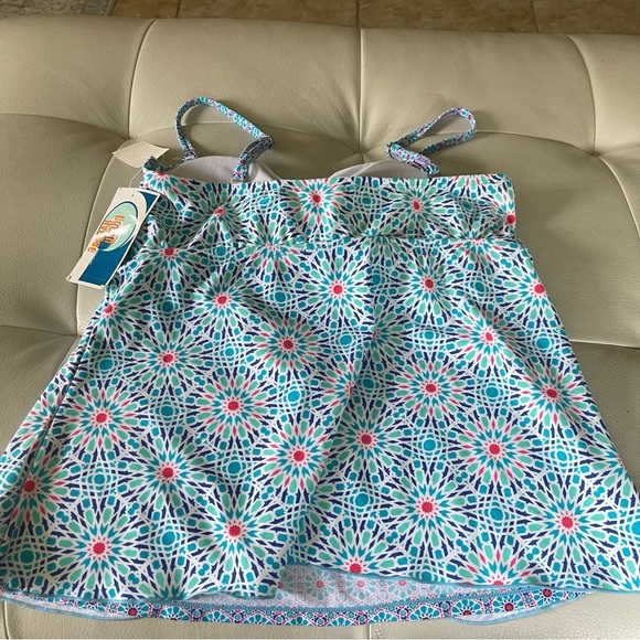 Ocean Avenue swimwear mosaic peek tankini top NWT size large adjustable straps - Picture 7 of 14